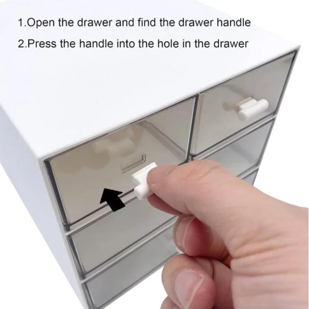 New White Makeup Organizer, Desk Storage Box with 4 Drawers for Vanity & Home